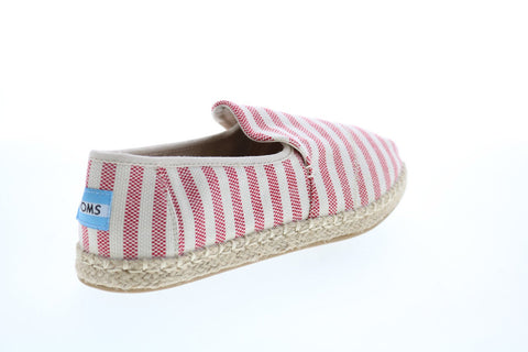 Toms Deconstructed Alpargata 10011720 Womens Red Canvas Loafer Flats Shoes