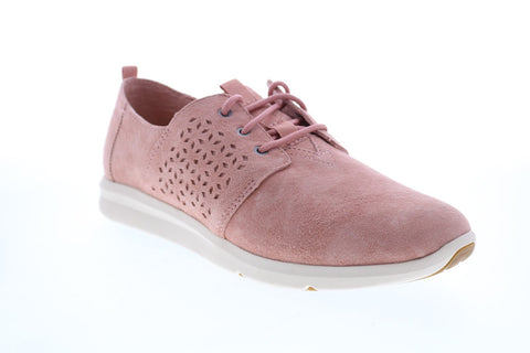 Toms Del Rey 10011744 Womens Pink Suede Lace Up Lifestyle Sneakers Shoes