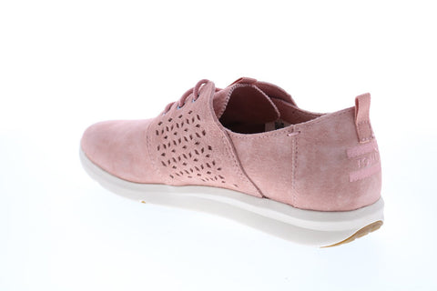 Toms Del Rey 10011744 Womens Pink Suede Lace Up Lifestyle Sneakers Shoes
