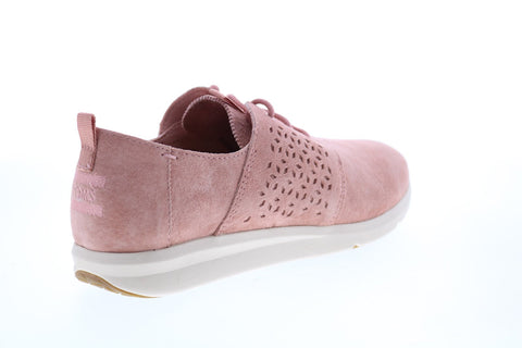 Toms Del Rey 10011744 Womens Pink Suede Lace Up Lifestyle Sneakers Shoes