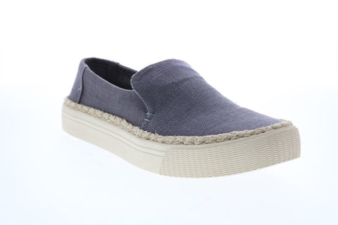 Toms Sunset 10011802 Womens Blue Canvas Slip On Lifestyle Sneakers Shoes