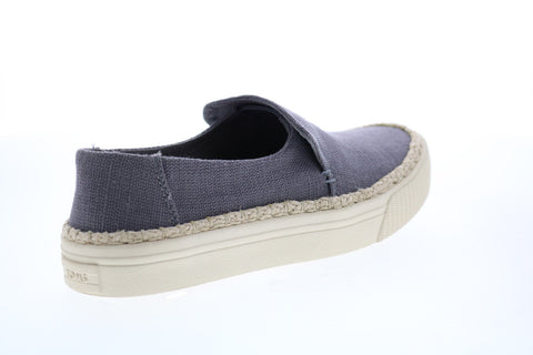 Toms Sunset 10011802 Womens Blue Canvas Slip On Lifestyle Sneakers Shoes