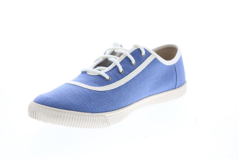 Toms Carmel 10012422 Womens Blue Canvas Lace Up Lifestyle Sneakers Shoes