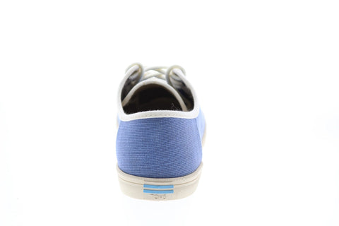 Toms Carmel 10012422 Womens Blue Canvas Lace Up Lifestyle Sneakers Shoes