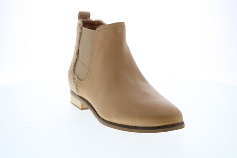 Toms Ella 10012465 Womens Brown Leather Slip On Chelsea Boots