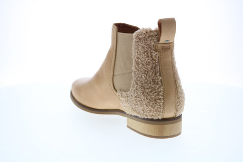 Toms Ella 10012465 Womens Brown Leather Slip On Chelsea Boots