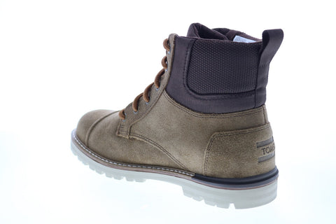 Toms Ashland 10012510 Mens Brown Suede Lace Up Casual Dress Boots