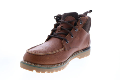 Toms Hawthorne 10012542 Mens Brown Leather Lace Up Casual Dress Boots