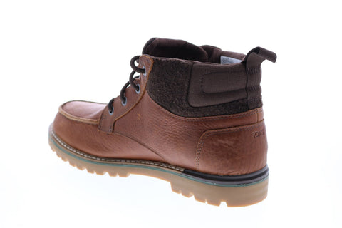 Toms Hawthorne 10012542 Mens Brown Leather Lace Up Casual Dress Boots