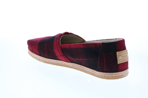 Toms Classic 10012654 Womens Red Canvas Slip On Loafer Flats Shoes