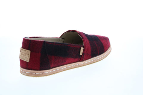 Toms Classic 10012654 Womens Red Canvas Slip On Loafer Flats Shoes