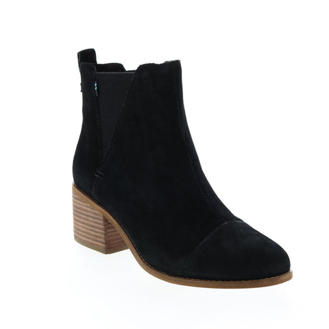 Toms Esme 10013015 Womens Black Suede Slip On Ankle & Booties Boots