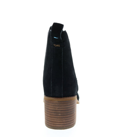 Toms Esme 10013015 Womens Black Suede Slip On Ankle & Booties Boots