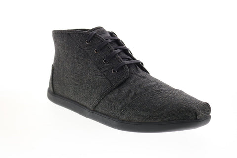 Toms Bota 10013065 Mens Black Canvas Lace Up Lifestyle Sneakers Shoes