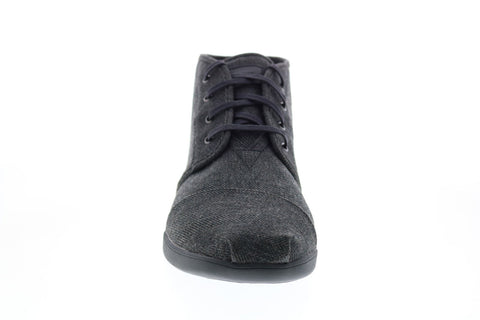 Toms Bota 10013065 Mens Black Canvas Lace Up Lifestyle Sneakers Shoes