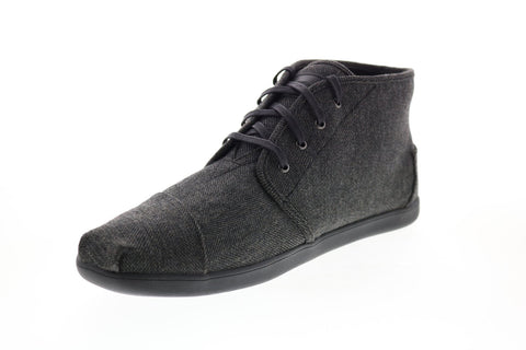 Toms Bota 10013065 Mens Black Canvas Lace Up Lifestyle Sneakers Shoes