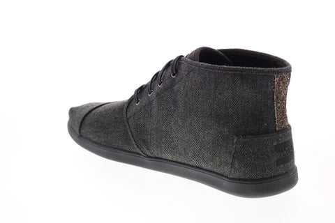 Toms Bota 10013065 Mens Black Canvas Lace Up Lifestyle Sneakers Shoes