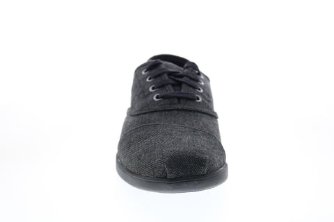 Toms Cordones 10013068 Mens Black Canvas Lace Up Lifestyle Sneakers Shoes