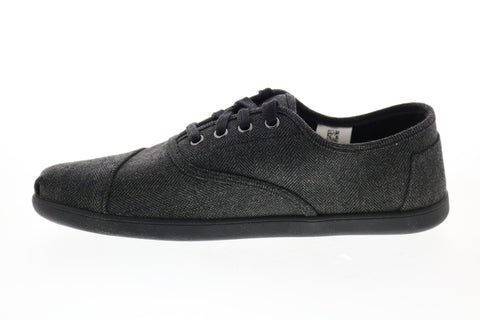 Toms Cordones 10013068 Mens Black Canvas Lace Up Lifestyle Sneakers Shoes