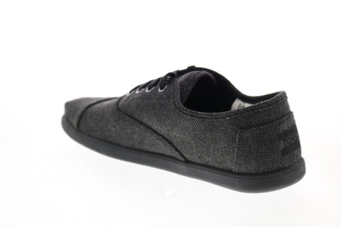 Toms Cordones 10013068 Mens Black Canvas Lace Up Lifestyle Sneakers Shoes