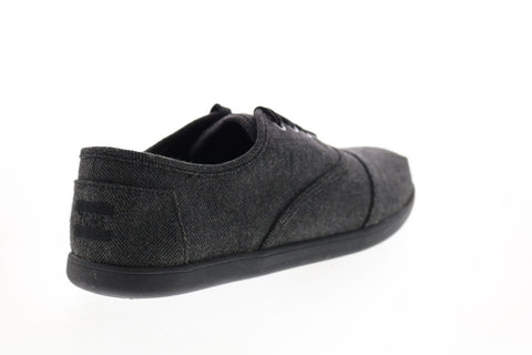 Toms Cordones 10013068 Mens Black Canvas Lace Up Lifestyle Sneakers Shoes