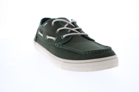 Toms Dorado 10013213 Mens Green Canvas Lace Up Loafers & Slip Ons Boat Shoes