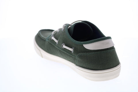 Toms Dorado 10013213 Mens Green Canvas Lace Up Loafers & Slip Ons Boat Shoes