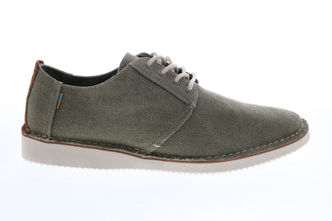 Toms Preston 10013253 Mens Green Canvas Oxfords & Lace Ups Plain Toe Shoes