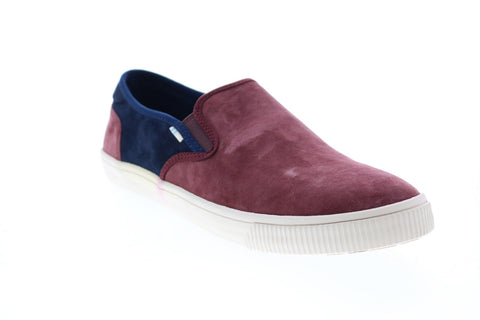 Toms Baja 10013263 Mens Burgundy Suede Slip On Lifestyle Sneakers Shoes