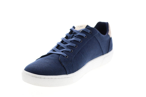 Toms Leandro 10013281 Mens Blue Canvas Lace Up Lifestyle Sneakers Shoes
