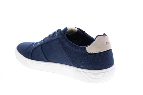 Toms Leandro 10013281 Mens Blue Canvas Lace Up Lifestyle Sneakers Shoes