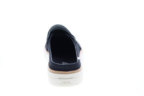 Toms Sunrise 10013392 Womens Black Canvas Slip On Clog Flats Shoes