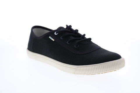 Toms Carmel 10013424 Womens Black Canvas Lace Up Lifestyle Sneakers Shoes