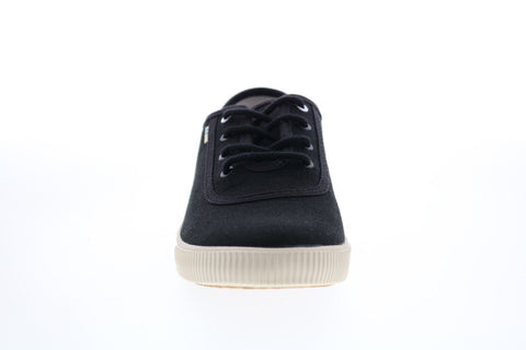 Toms Carmel 10013424 Womens Black Canvas Lace Up Lifestyle Sneakers Shoes