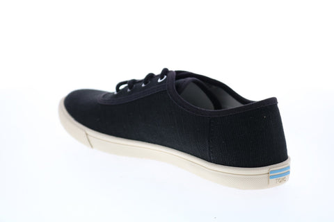 Toms Carmel 10013424 Womens Black Canvas Lace Up Lifestyle Sneakers Shoes