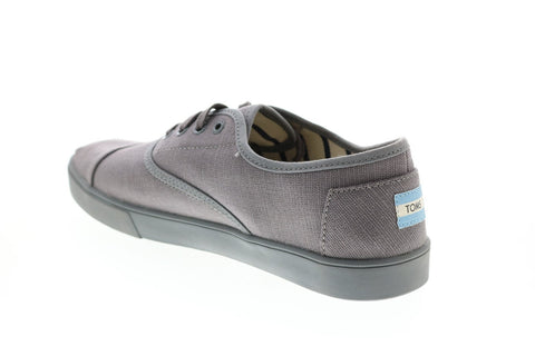 Toms Cordones 10013549 Mens Gray Canvas Lace Up Lifestyle Sneakers Shoes