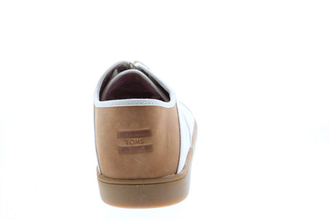 Toms Cordones 10013556 Mens White Canvas Lace Up Lifestyle Sneakers Shoes