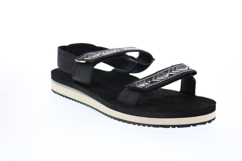 Toms Ray 10013593 Womens Black Canvas Strap Sport Sandals Shoes