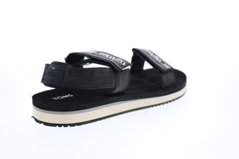 Toms Ray 10013593 Womens Black Canvas Strap Sport Sandals Shoes