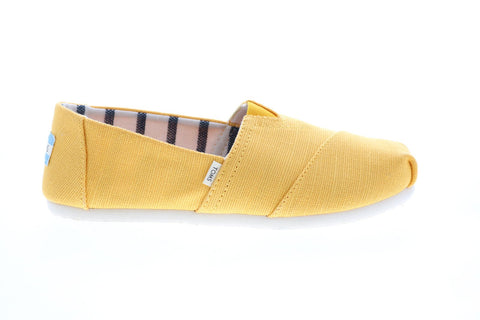 Toms Classic 10013872 Womens Yellow Canvas Slip On Lifestyle Sneakers Shoes