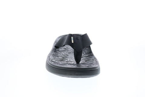 Toms Trvl Lite Flip-Flop 10013911 Mens Black Canvas Flip-Flops Sandals Shoes