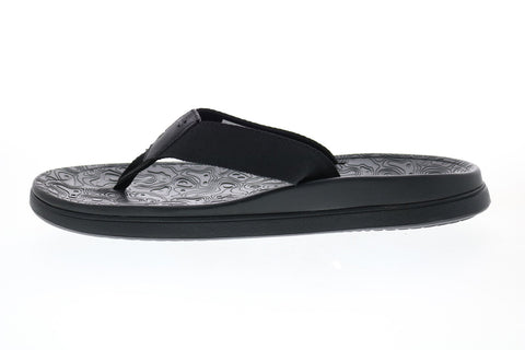 Toms Trvl Lite Flip-Flop 10013911 Mens Black Canvas Flip-Flops Sandals Shoes