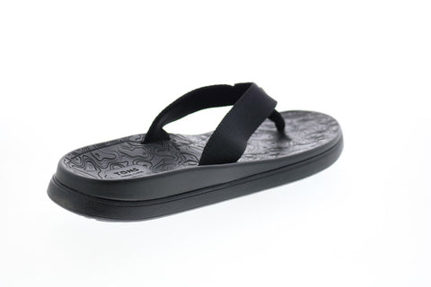 Toms Trvl Lite Flip-Flop 10013911 Mens Black Canvas Flip-Flops Sandals Shoes