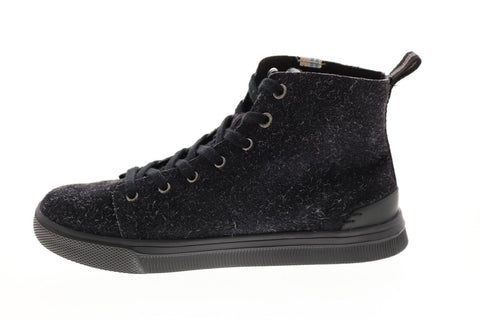 Toms TRVL LITE High 10014106 Womens Black Suede Lace Up Lifestyle Sneakers Shoes