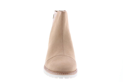 Toms Cleo 10014142 Womens Beige Suede Slip On Chelsea Boots