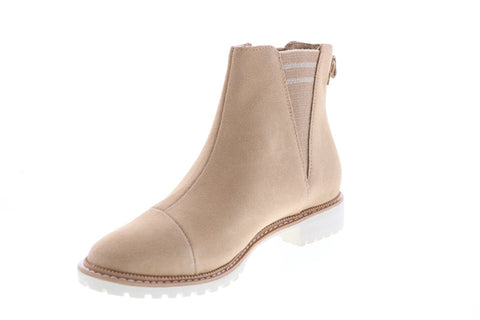 Toms Cleo 10014142 Womens Beige Suede Slip On Chelsea Boots
