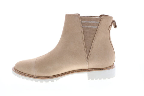 Toms Cleo 10014142 Womens Beige Suede Slip On Chelsea Boots