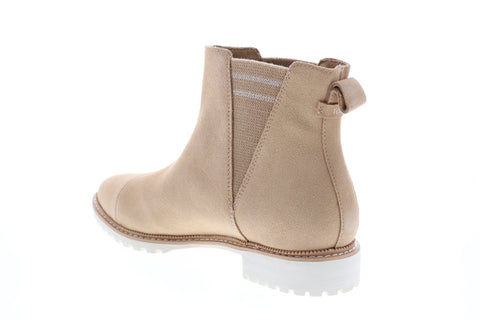 Toms Cleo 10014142 Womens Beige Suede Slip On Chelsea Boots