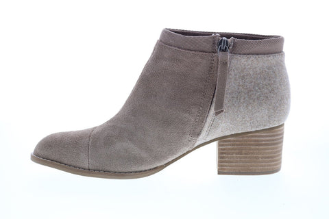 Toms Loren 10014146 Womens Brown Suede Zipper Ankle & Booties Boots