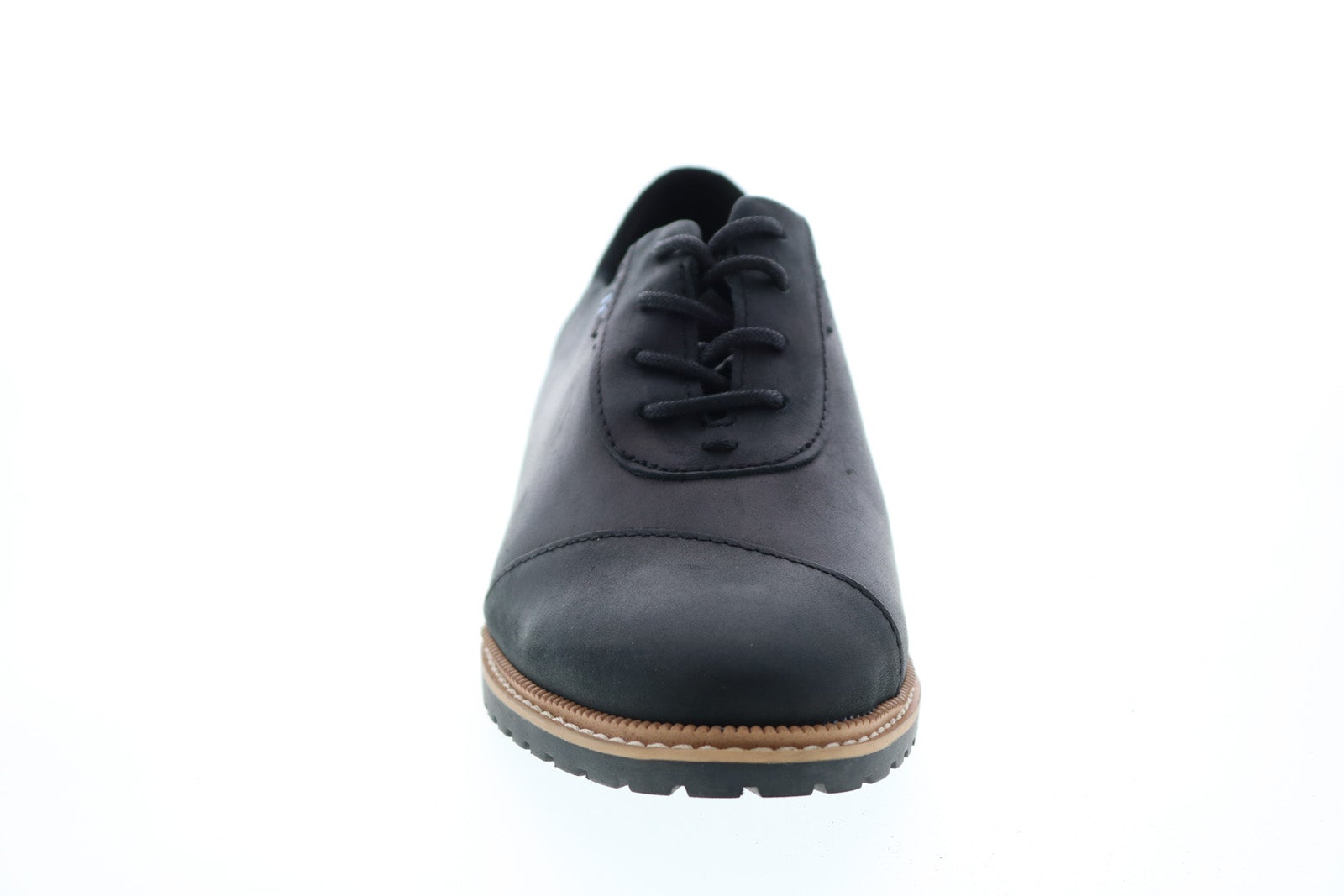 Toms Ainsley 10014158 Womens Black Leather Lace Up Oxford 